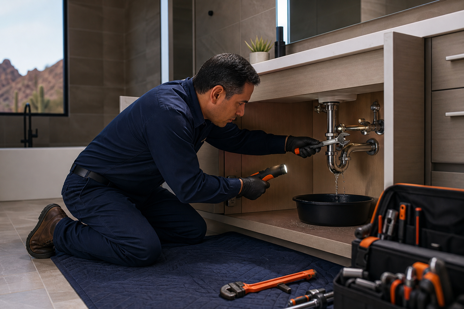 Emergency leak repair plumber in Bullhead City AZ